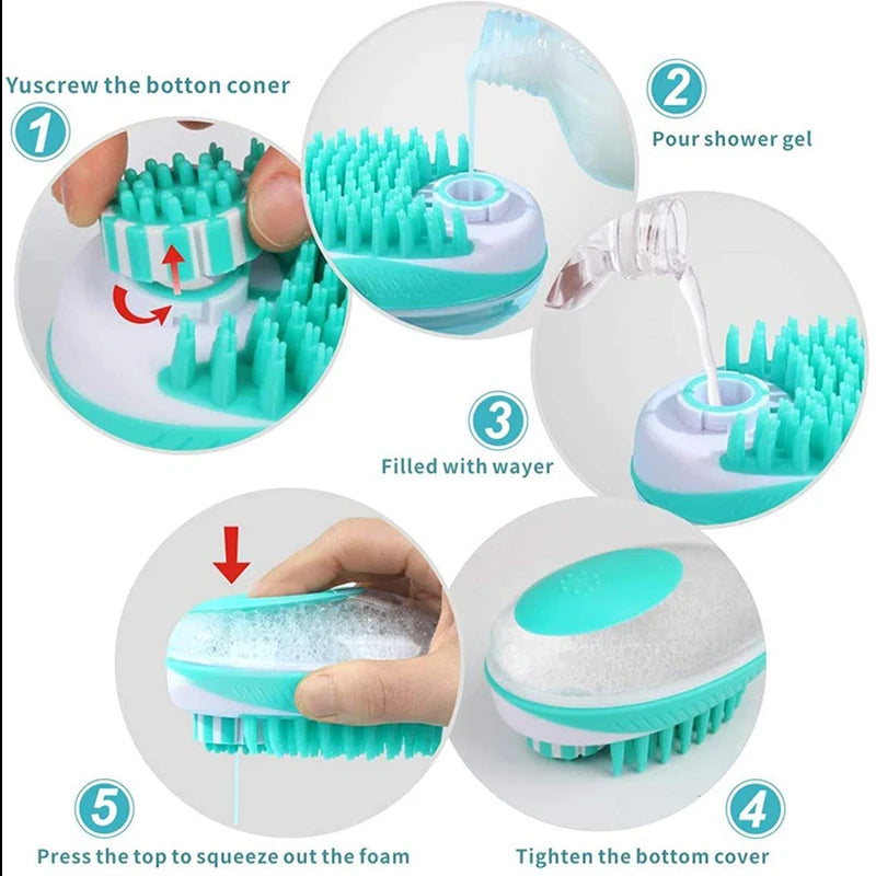 Pet Bath Brush 2-in-1 Pet SPA Massage Comb