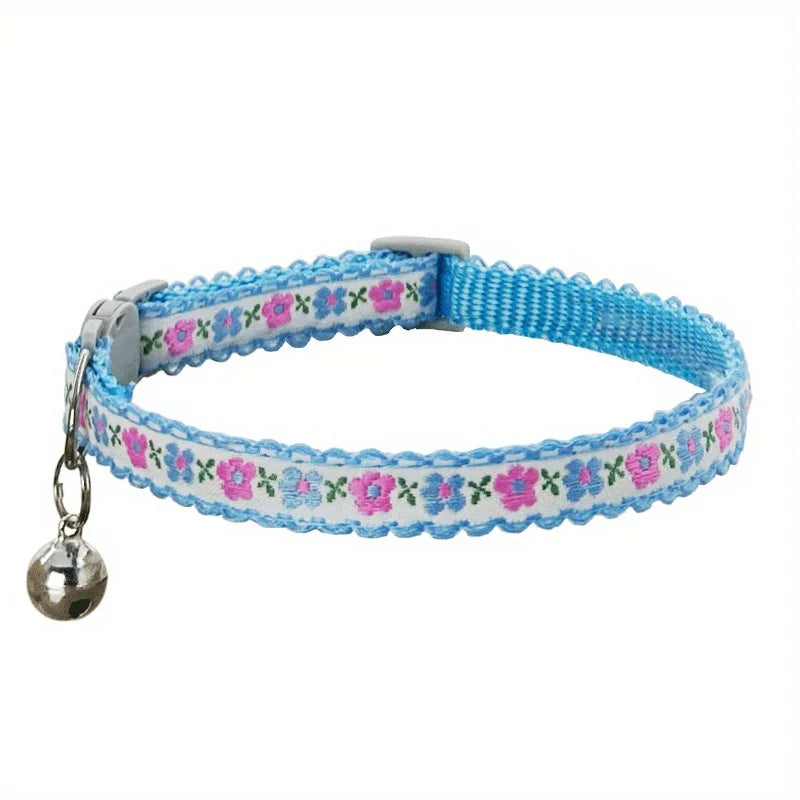 Exquisite Floral Embroidered Cat Collars