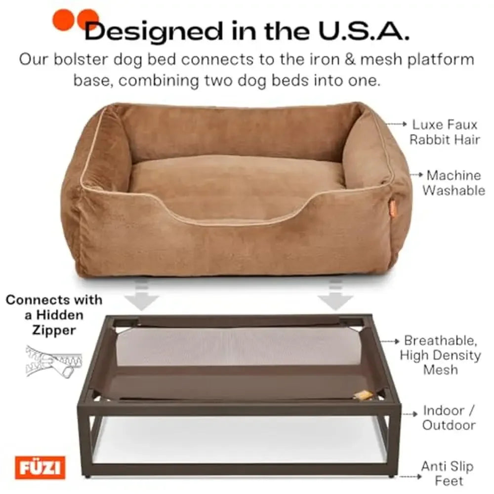 Elevated Luxury Dog Bed Removable Washable Cover