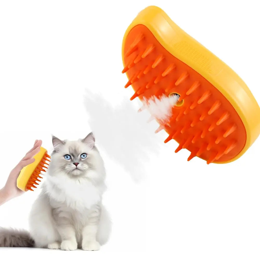 Pet Steam Brush 3-in-1 Grooming Comb for Cats & Dogs