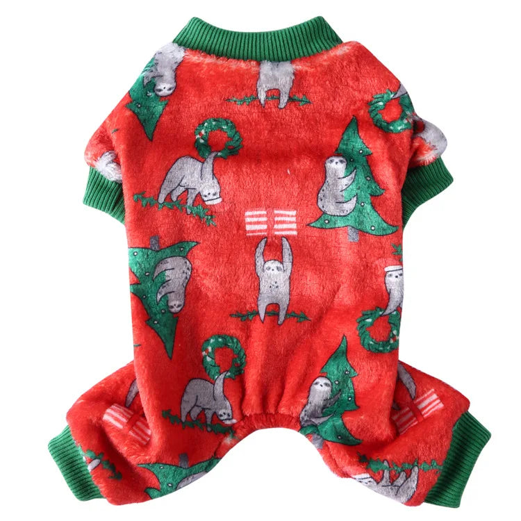 Puppy Clothes Christmas Plush Dog Costume with Feet Bundle