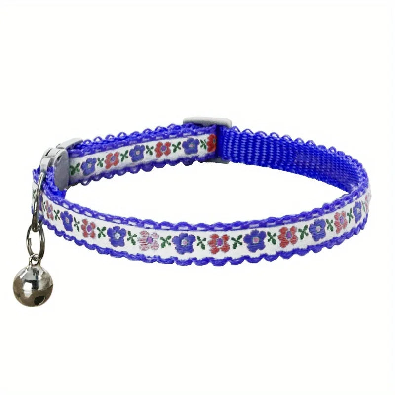 Exquisite Floral Embroidered Cat Collars