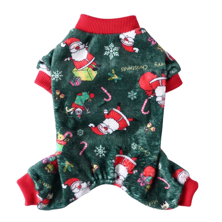 Puppy Clothes Christmas Plush Dog Costume with Feet Bundle