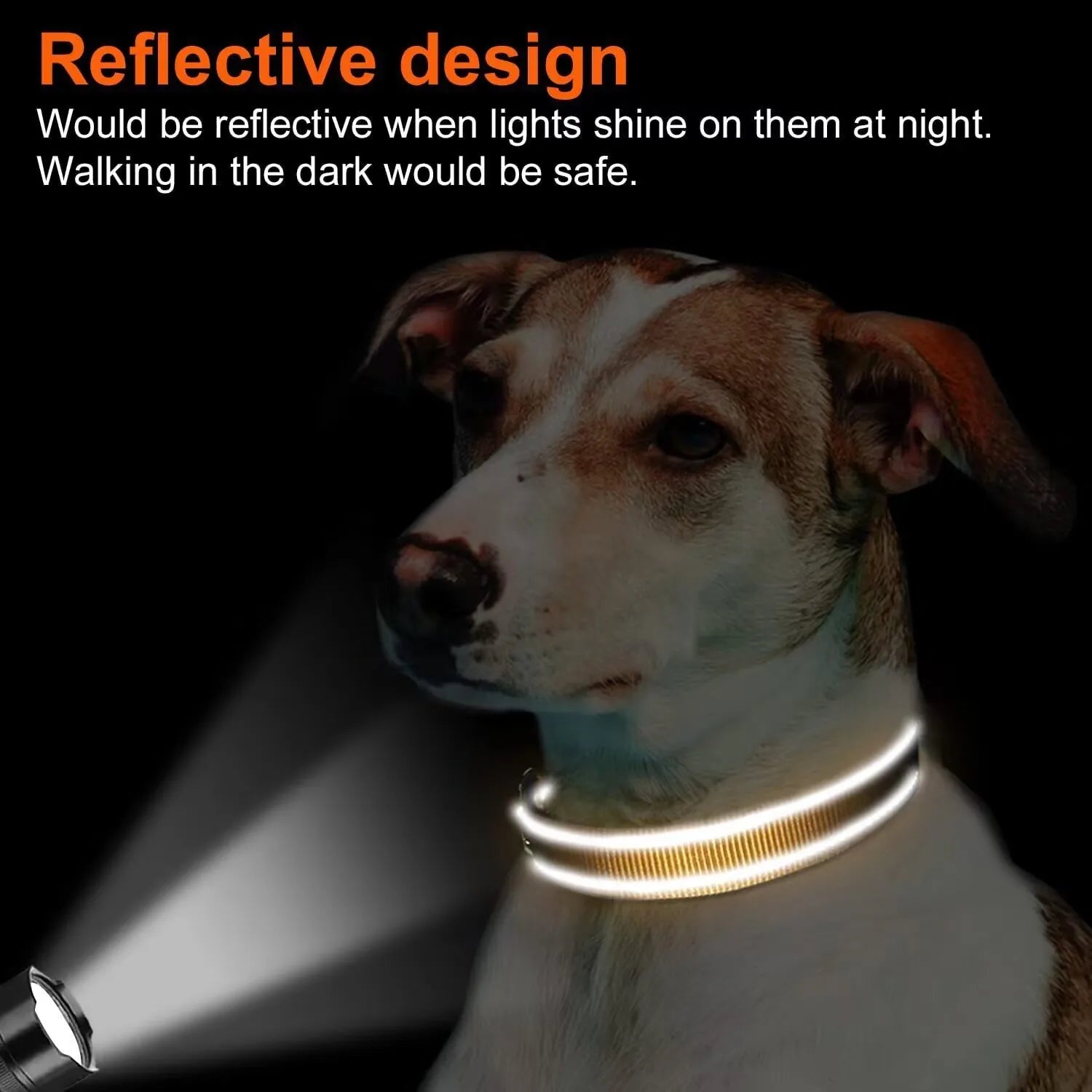 Reflective Neoprene Padded Dog Collar - Adjustable for Medium & Large Dogs
