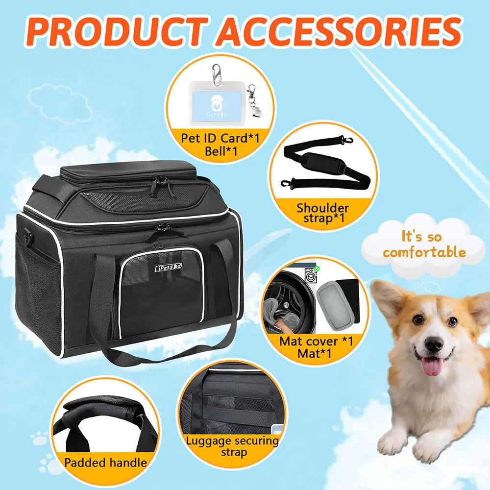 Petskd Expandable Pet Carrier - USA Airlines Approved