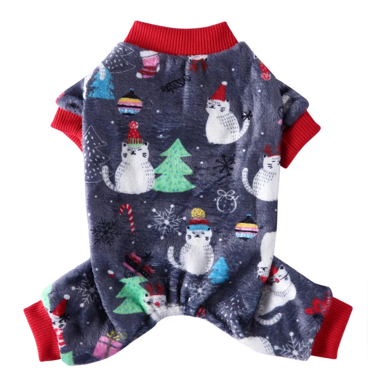 Puppy Clothes Christmas Plush Dog Costume with Feet Bundle