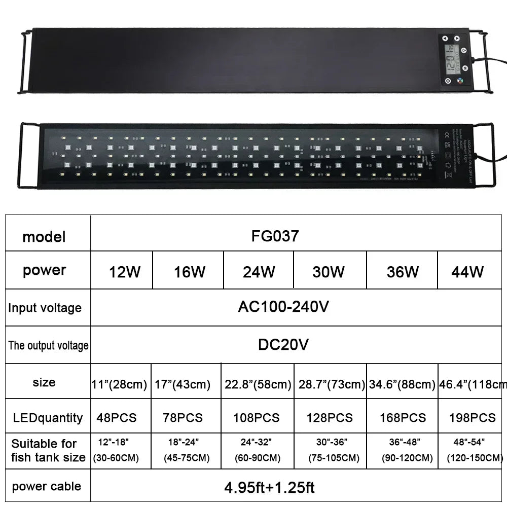 Aquarium Light 24/7 DIY Auto LED Full Spectrum Lighting