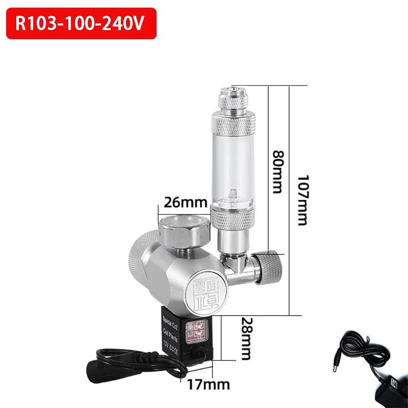 DIY Aquarium CO2 Regulator Solenoid Valve Kit Check Valve Fish Tank