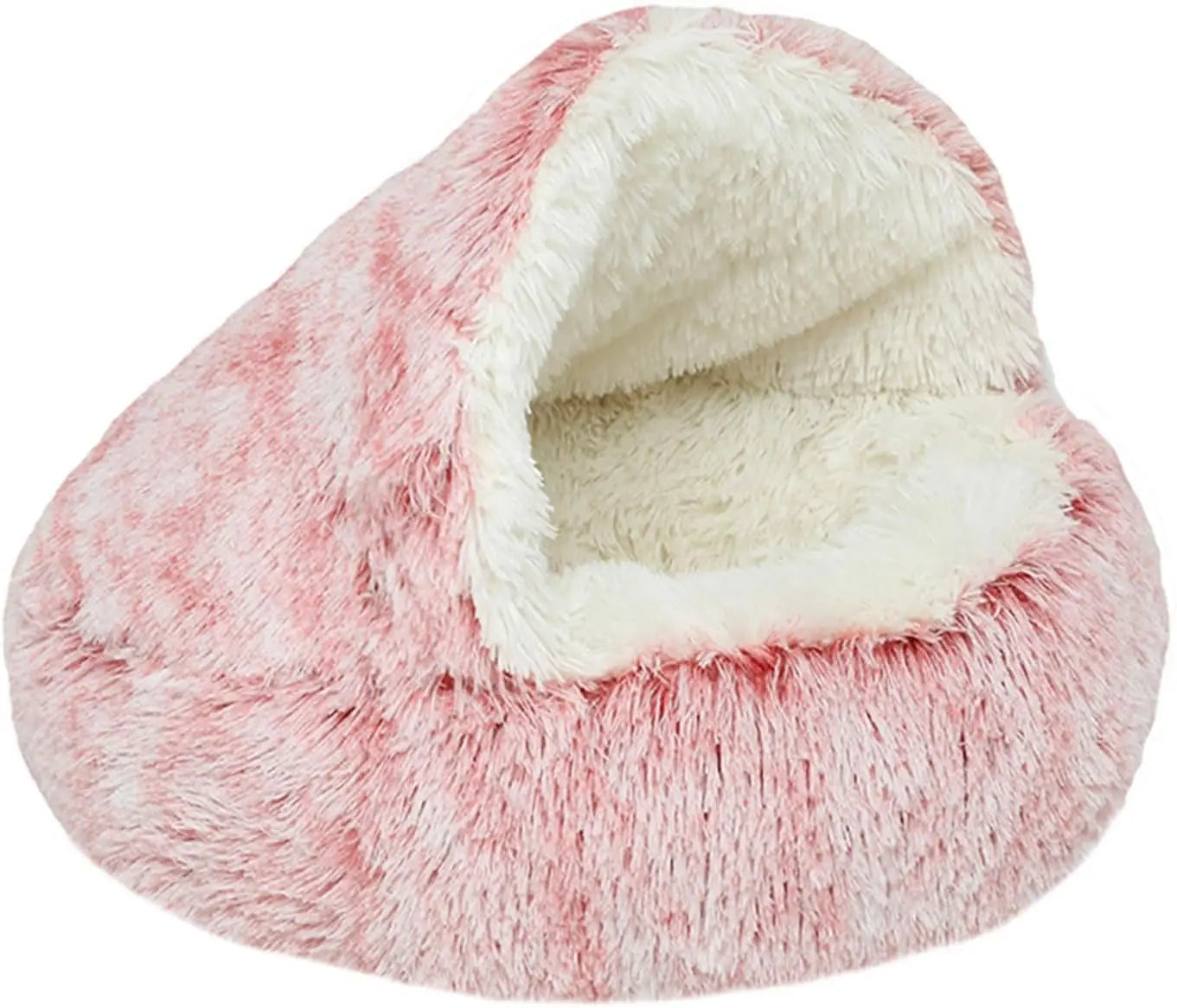 Cozy Winter Pet Plush Bed (31.5in, Pink)