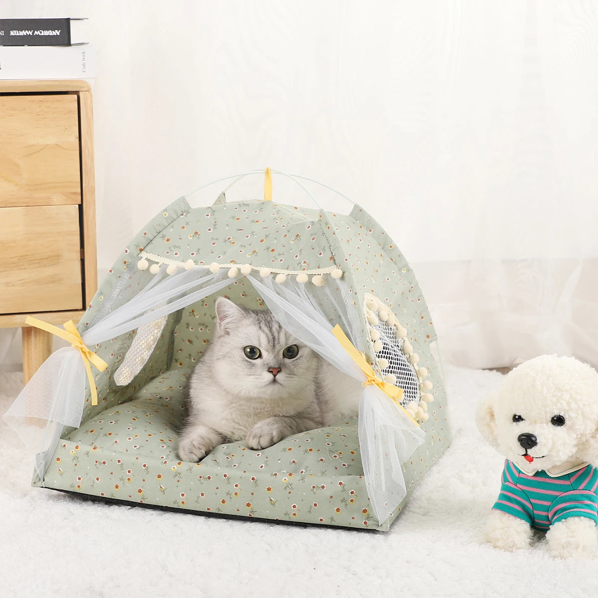 Pet Tent Bed for Cats - Warm Winter Cushion Sofa Basket