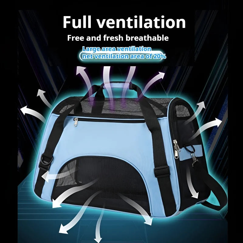 Portable Pet Carrier Bag for Small Dogs & Cats - Travel Handbag with Breathable Mesh
