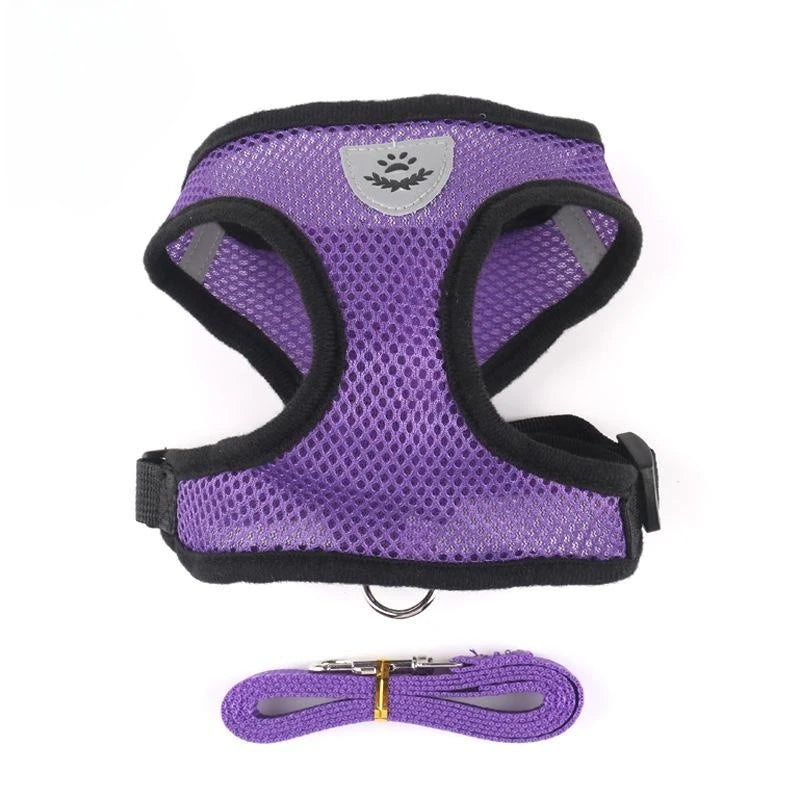 Adjustable Vest Polyester Pet Harness with Lead Leash