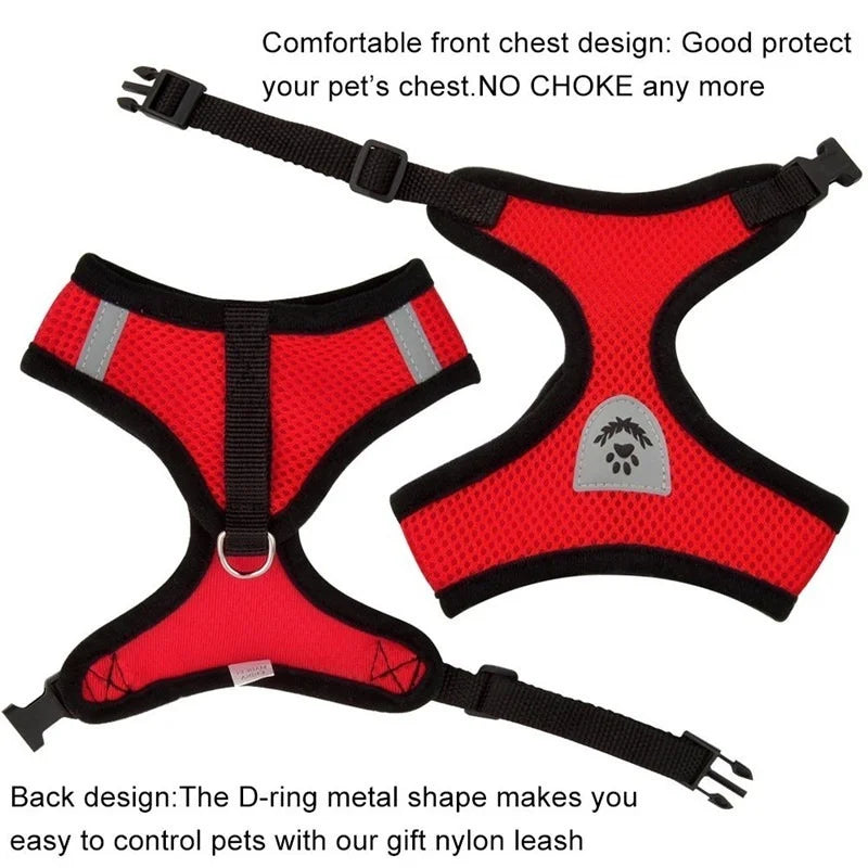 Adjustable Vest Polyester Pet Harness with Lead Leash