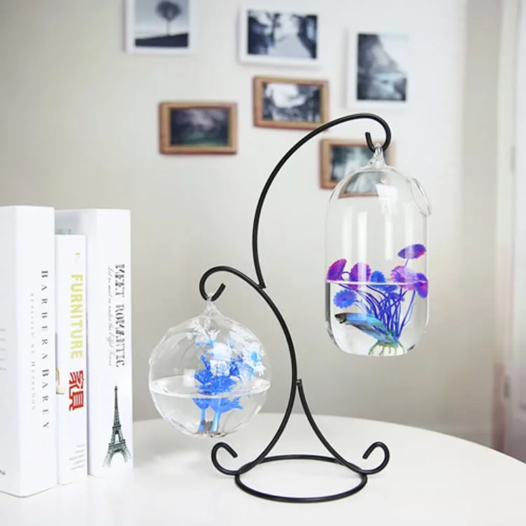 Double-deck Suspended Transparent Hanging Glass Fish Tank