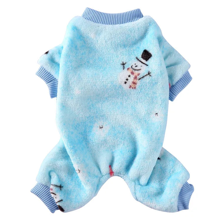 Puppy Clothes Christmas Plush Dog Costume with Feet Bundle