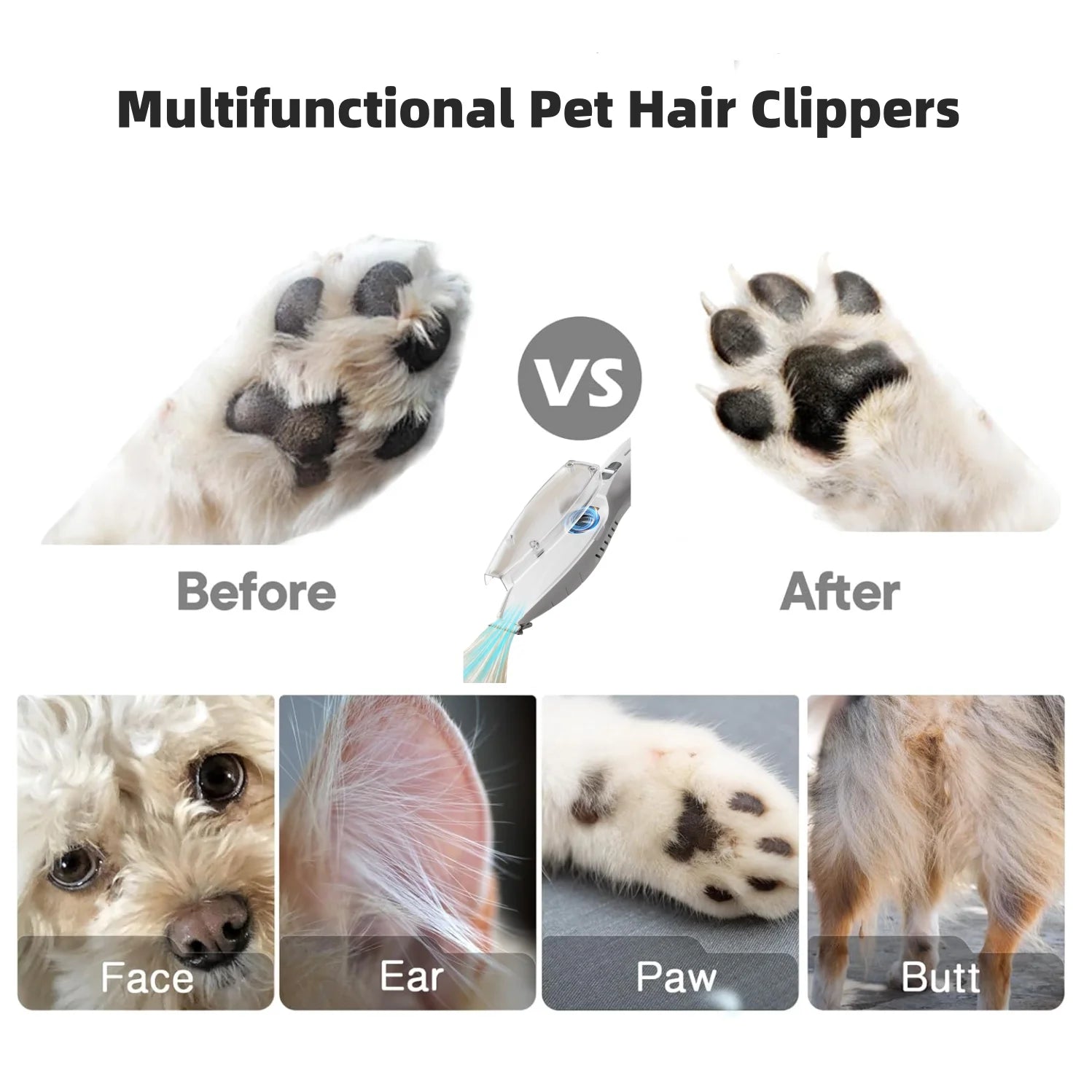 Vacuum Pet Paw Clipper & Grooming Trimmer Kit