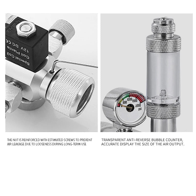 DIY Aquarium CO2 Regulator Solenoid Valve Kit Check Valve Fish Tank