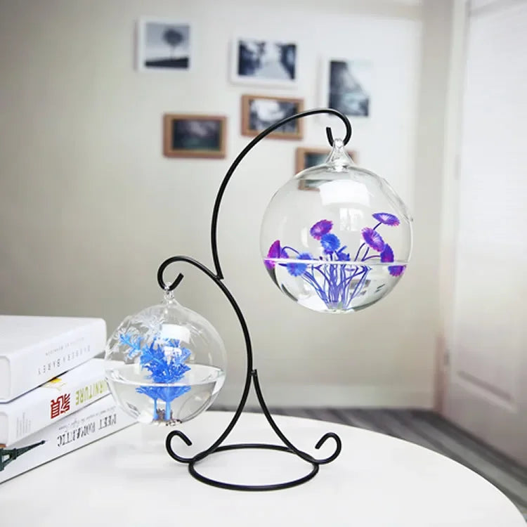 Double-deck Suspended Transparent Hanging Glass Fish Tank