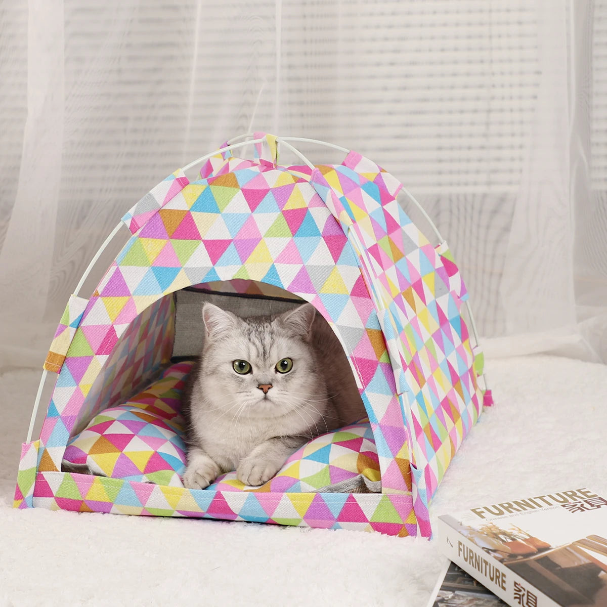 Pet Tent Bed for Cats - Warm Winter Cushion Sofa Basket