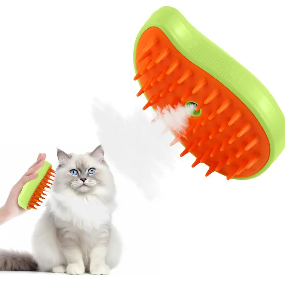 Pet Steam Brush 3-in-1 Grooming Comb for Cats & Dogs
