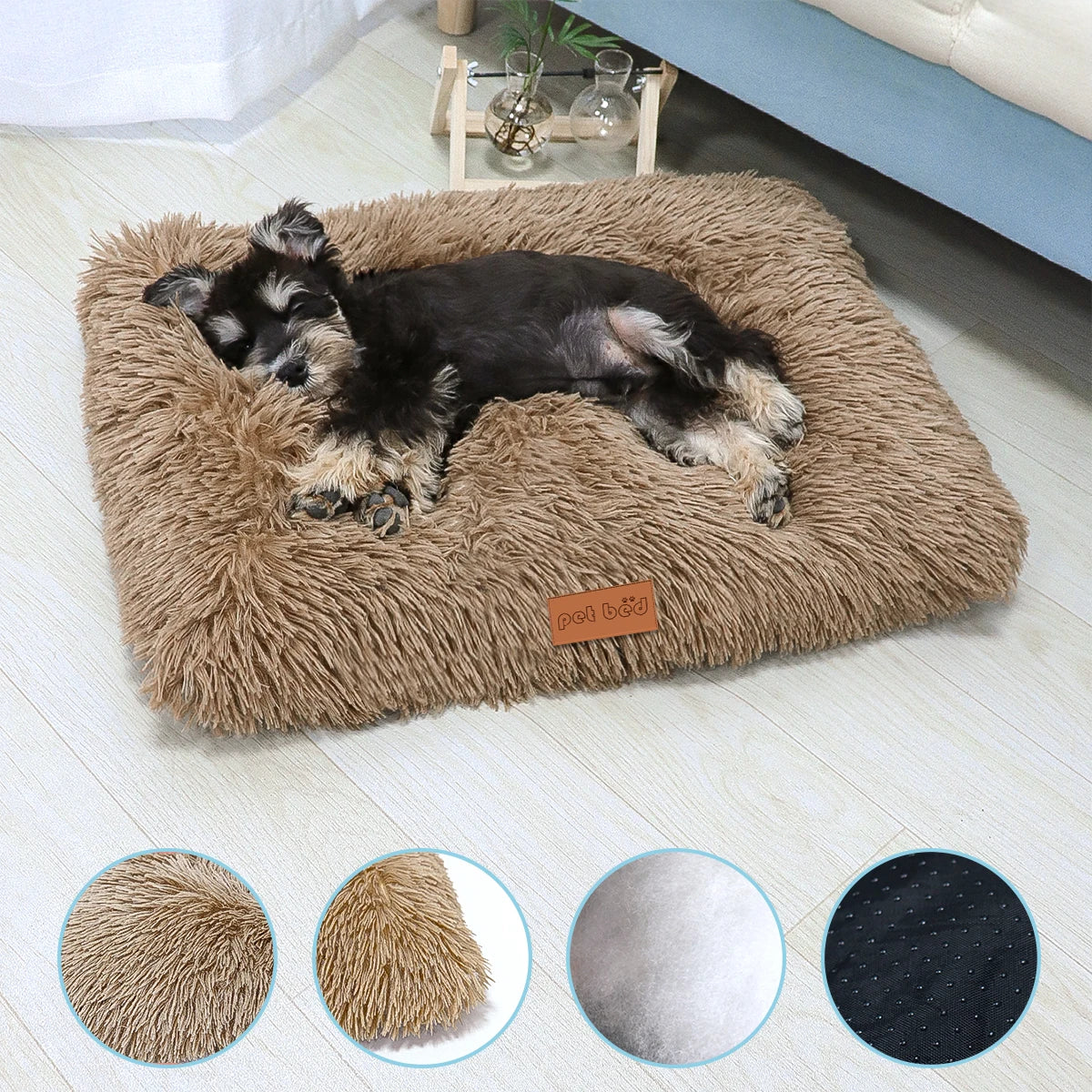 Washable Plush Pet Crate Bed