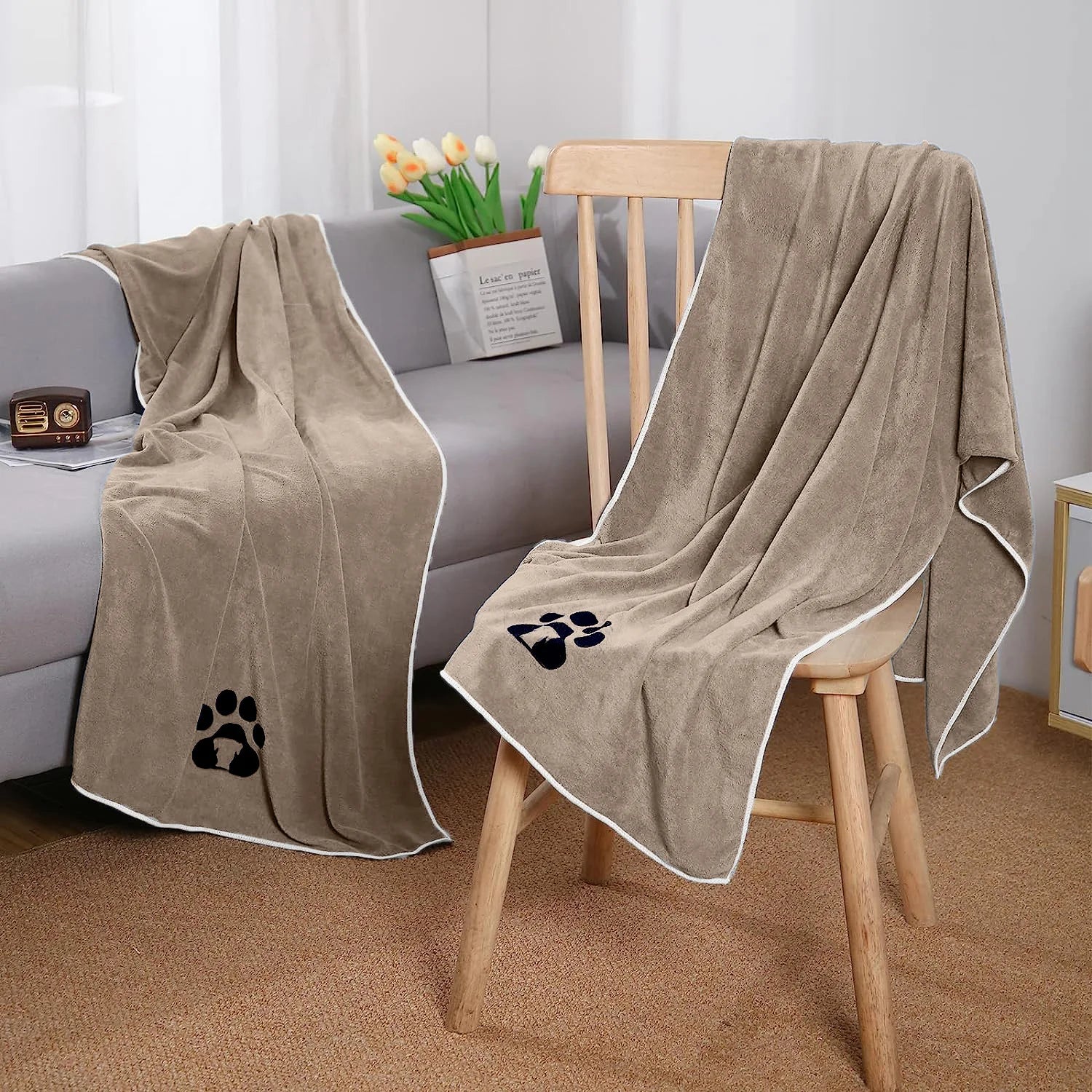Pet Microfiber Fast-Dry Towel for Dogs & Cats