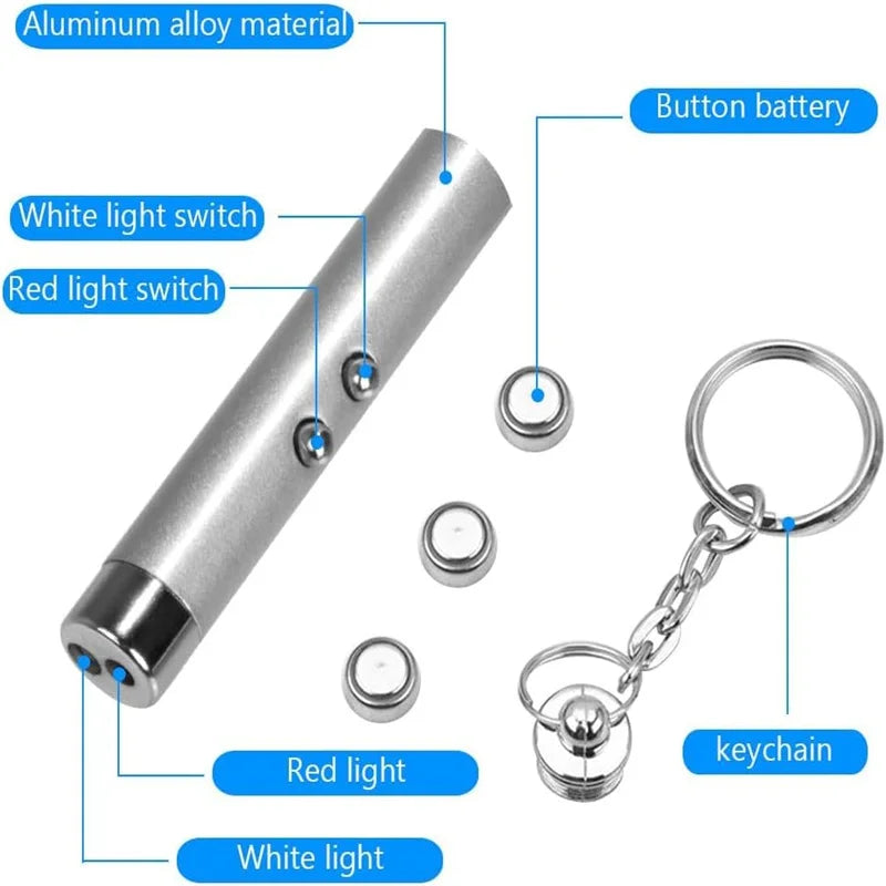Pet Pointer Red Light Laser LED Training Torch Pet Toys