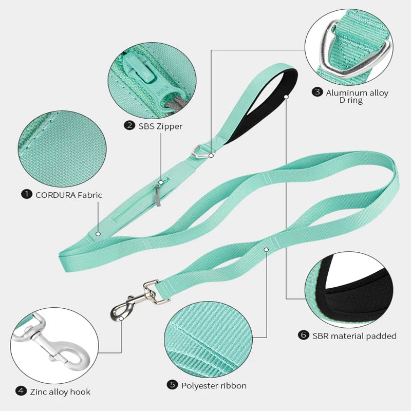 SMALL COMBINATION Lightweight Dog Leash with Double Handle