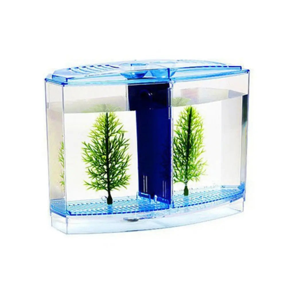 Transparent Betta Fish Tank & Double-grid Isolation Box
