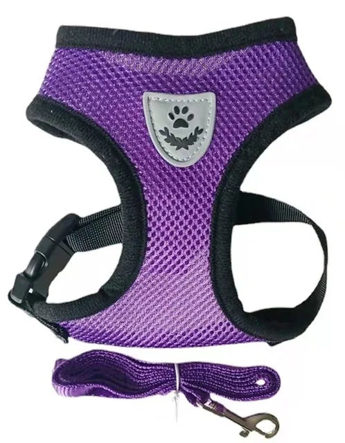 Adjustable Vest Polyester Pet Harness with Lead Leash