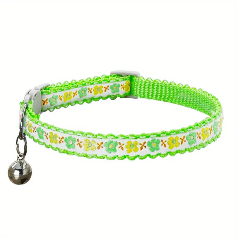 Exquisite Floral Embroidered Cat Collars