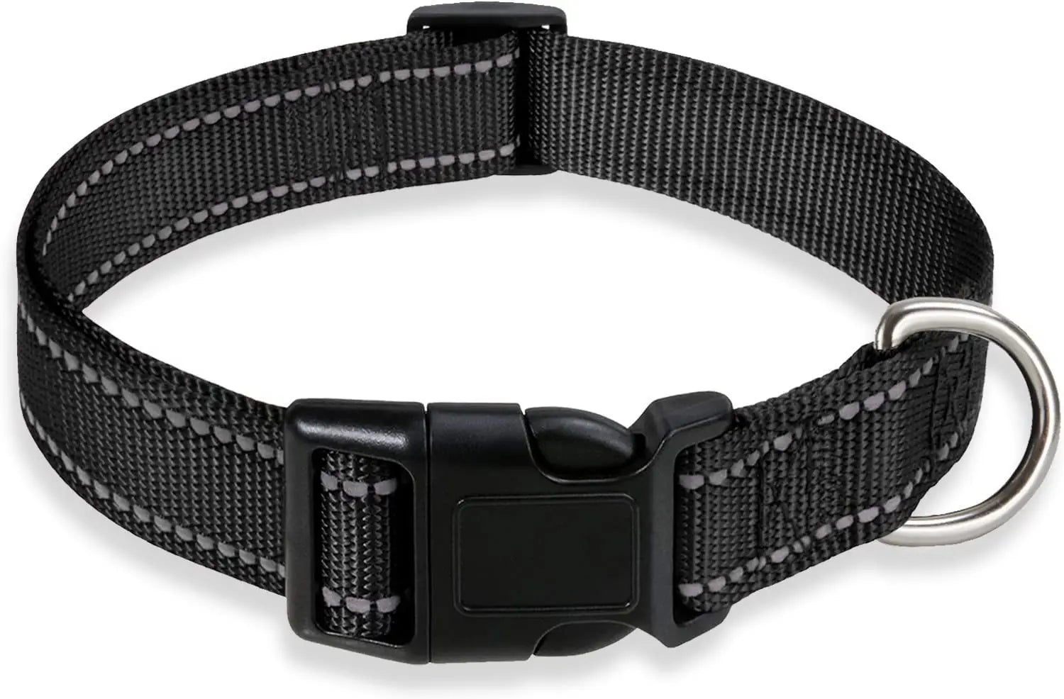 Reflective Neoprene Padded Dog Collar - Adjustable for Medium & Large Dogs
