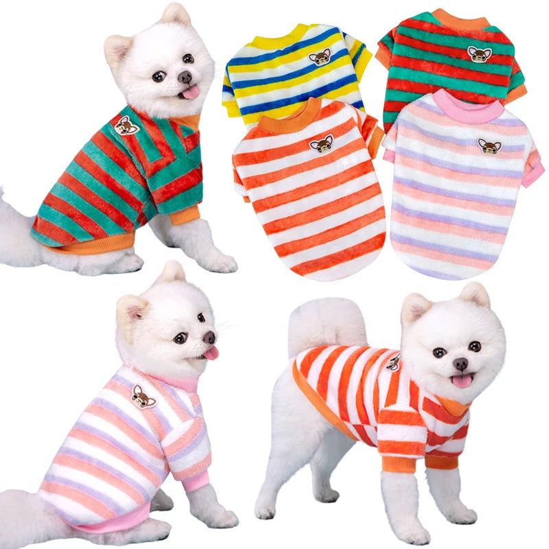 Rainbow Fleece Dog Vest Shirt