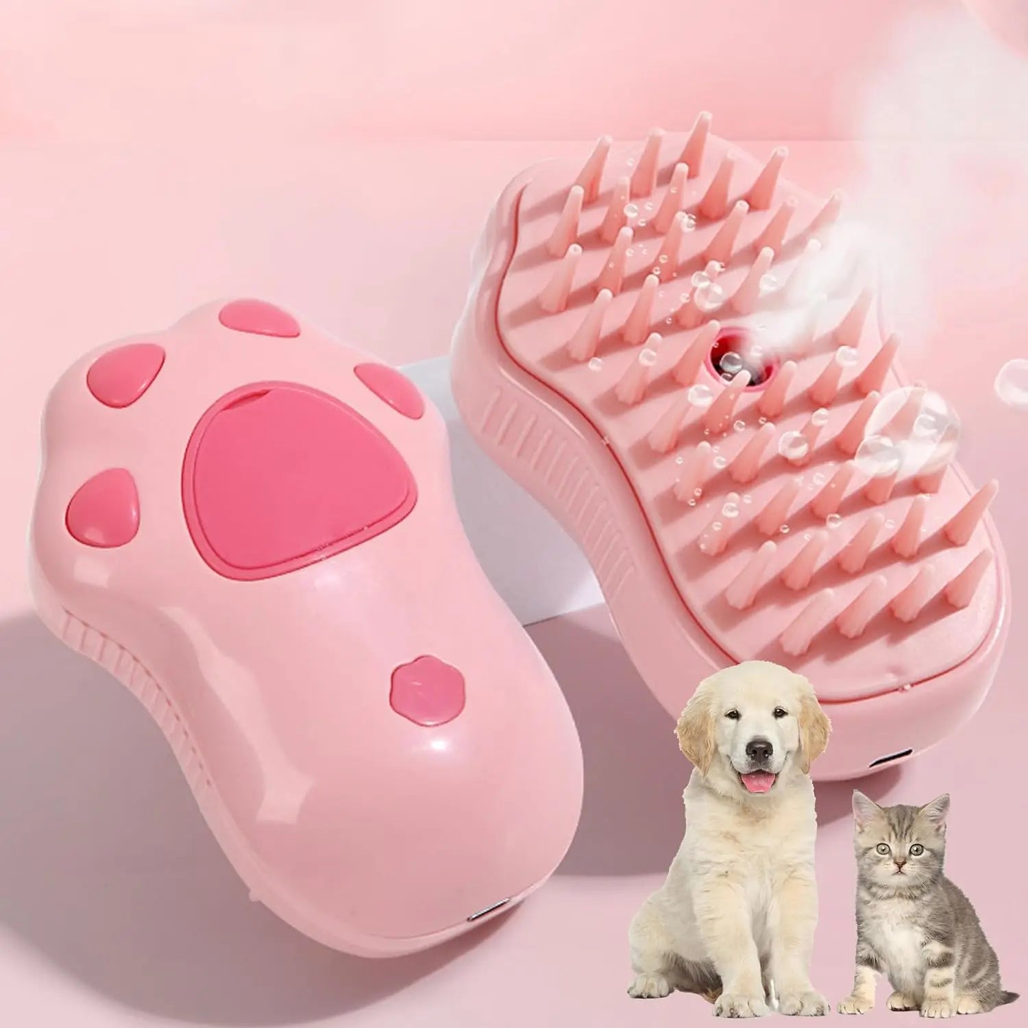 Pet Steam Brush 3-in-1 Grooming Comb for Cats & Dogs