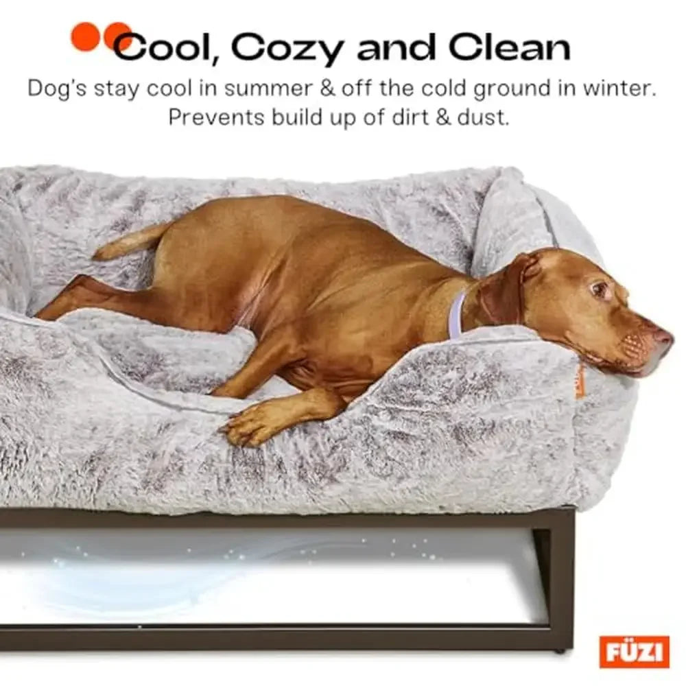 Elevated Luxury Dog Bed Removable Washable Cover