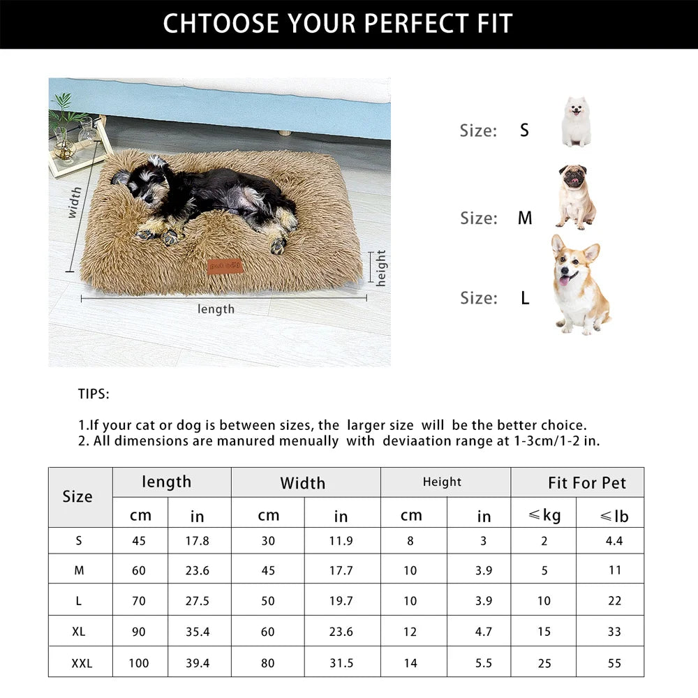 Washable Plush Pet Crate Bed