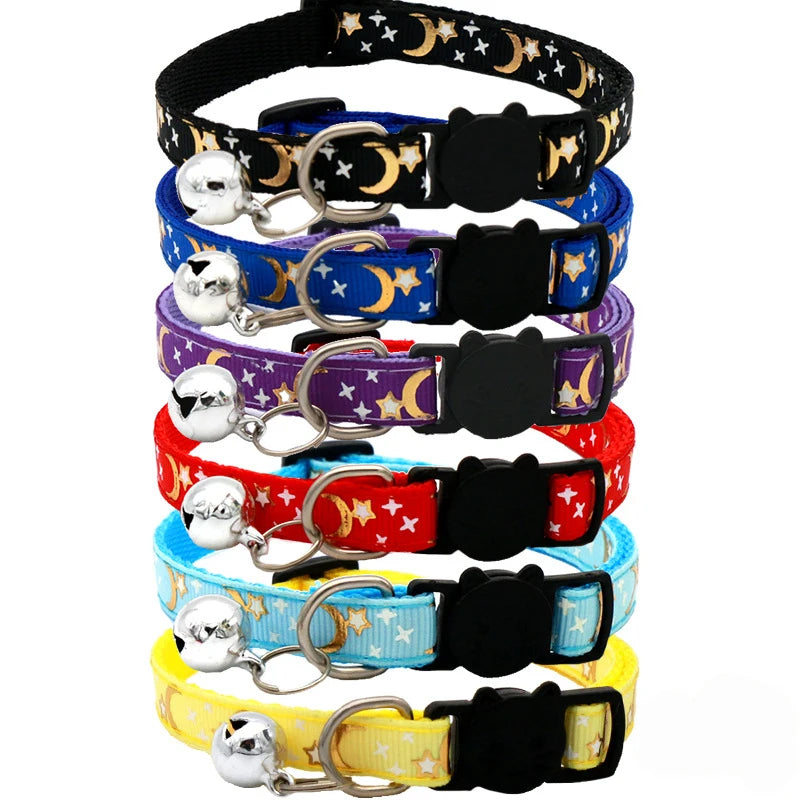 Adjustable Safety Bell Cartoon Star Kitten Collar