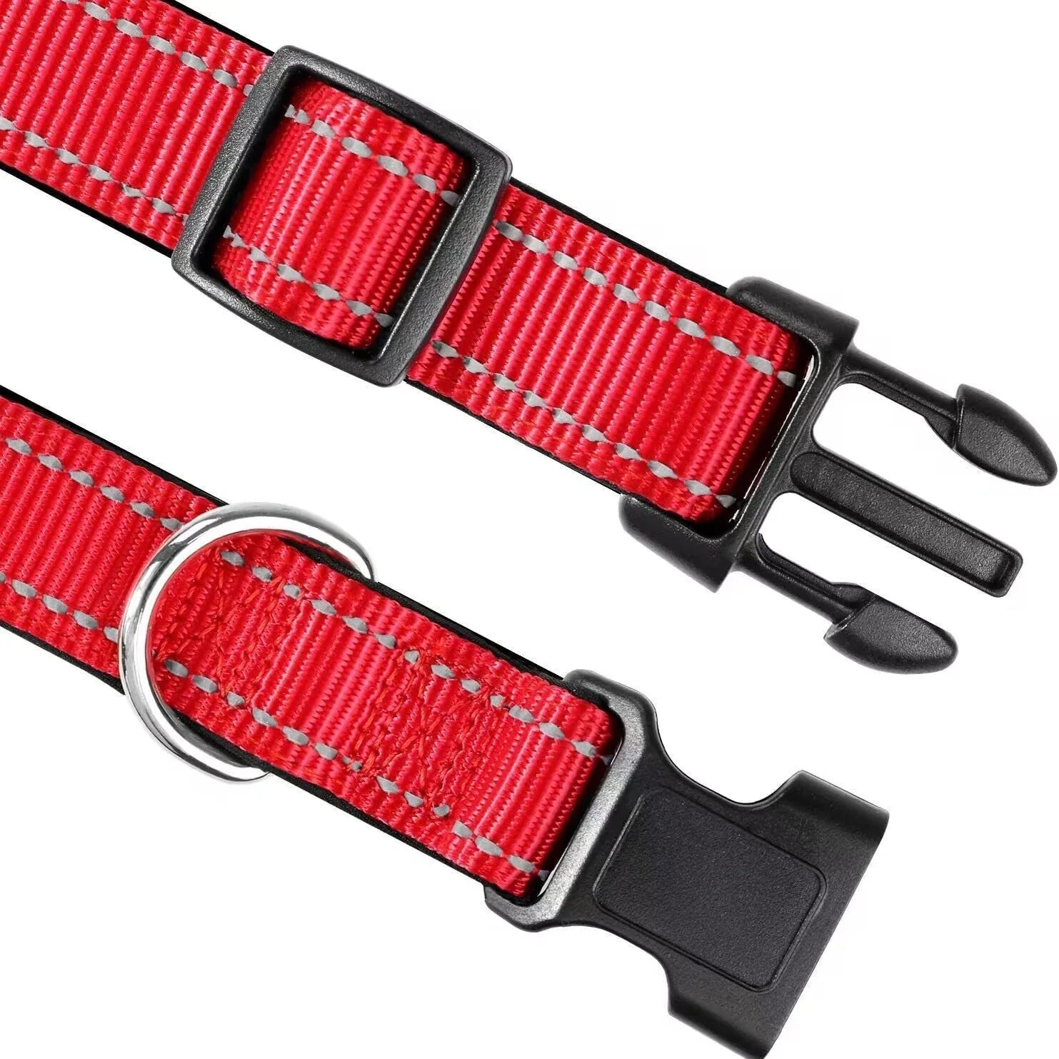 Reflective Neoprene Padded Dog Collar - Adjustable for Medium & Large Dogs