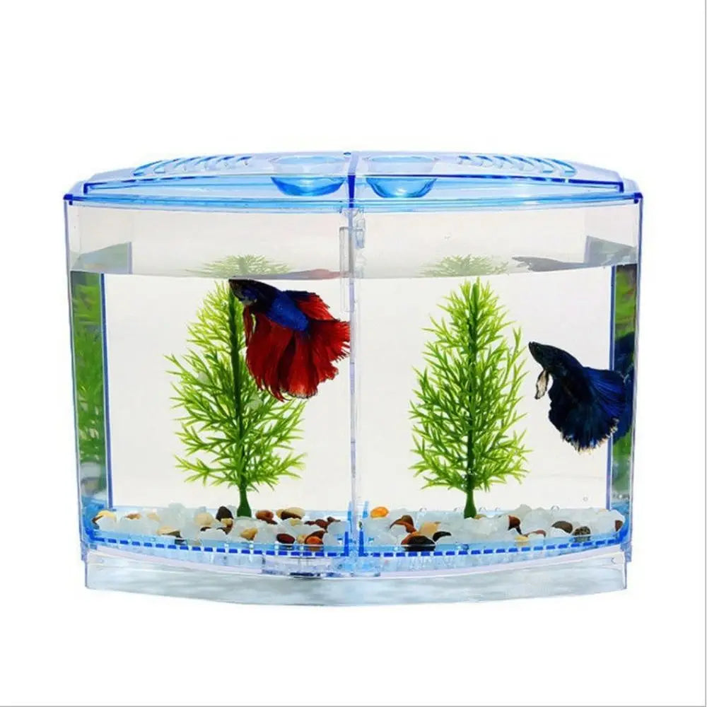 Transparent Betta Fish Tank & Double-grid Isolation Box