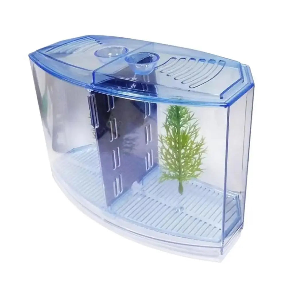 Transparent Betta Fish Tank & Double-grid Isolation Box