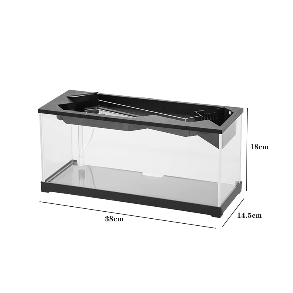 Small Fish Tank Aquarium with Built-in Light & Water Pump