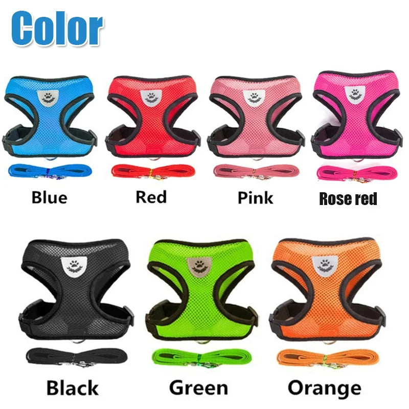 Adjustable Vest Polyester Pet Harness with Lead Leash