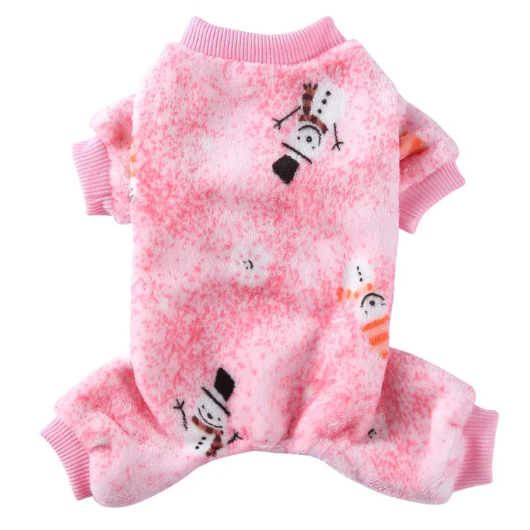 Puppy Clothes Christmas Plush Dog Costume with Feet Bundle